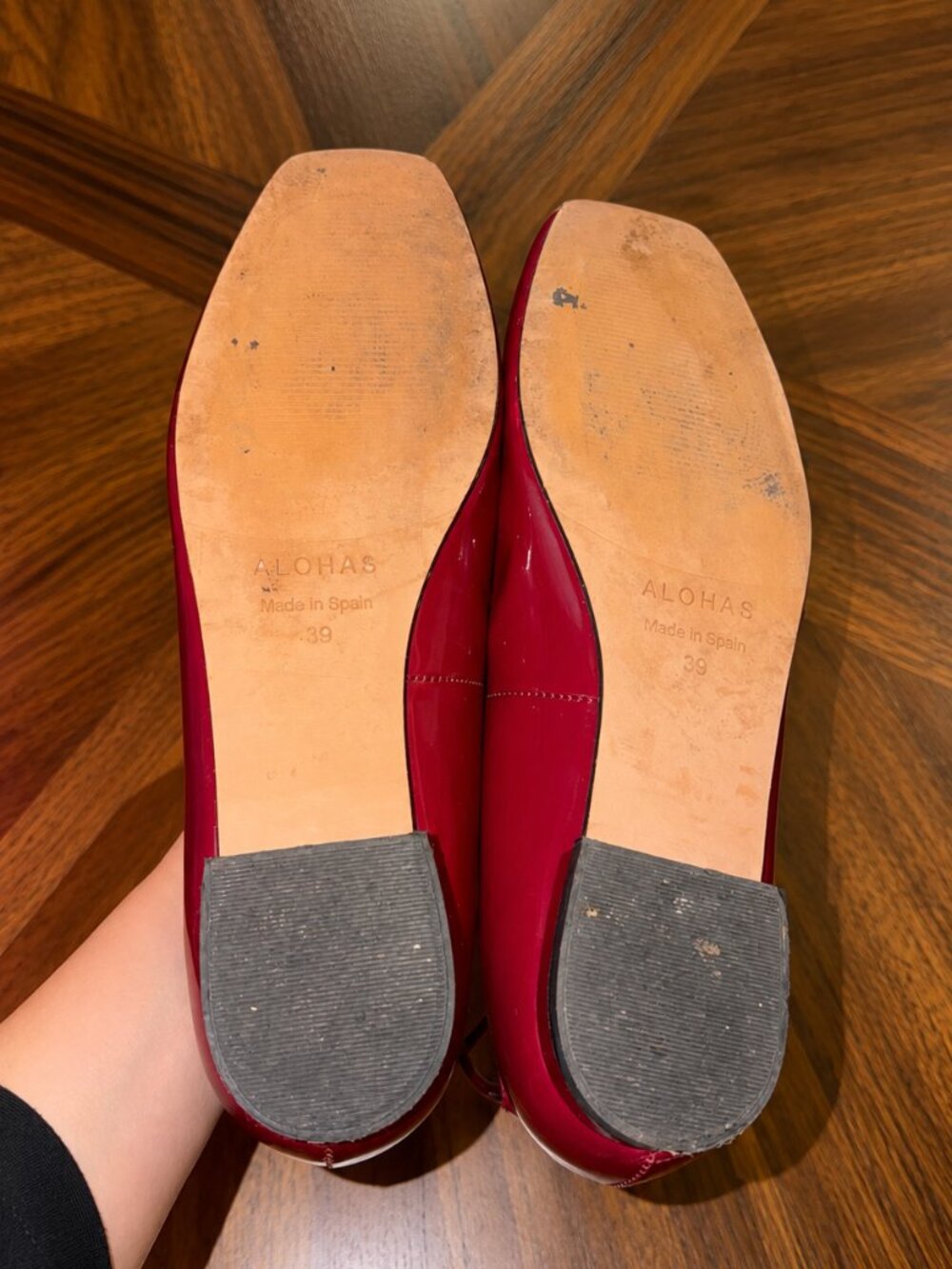 ALOHAS Red Patent Leather Multi Strap Ballet Flats EU 39 - Picture 3 of 3